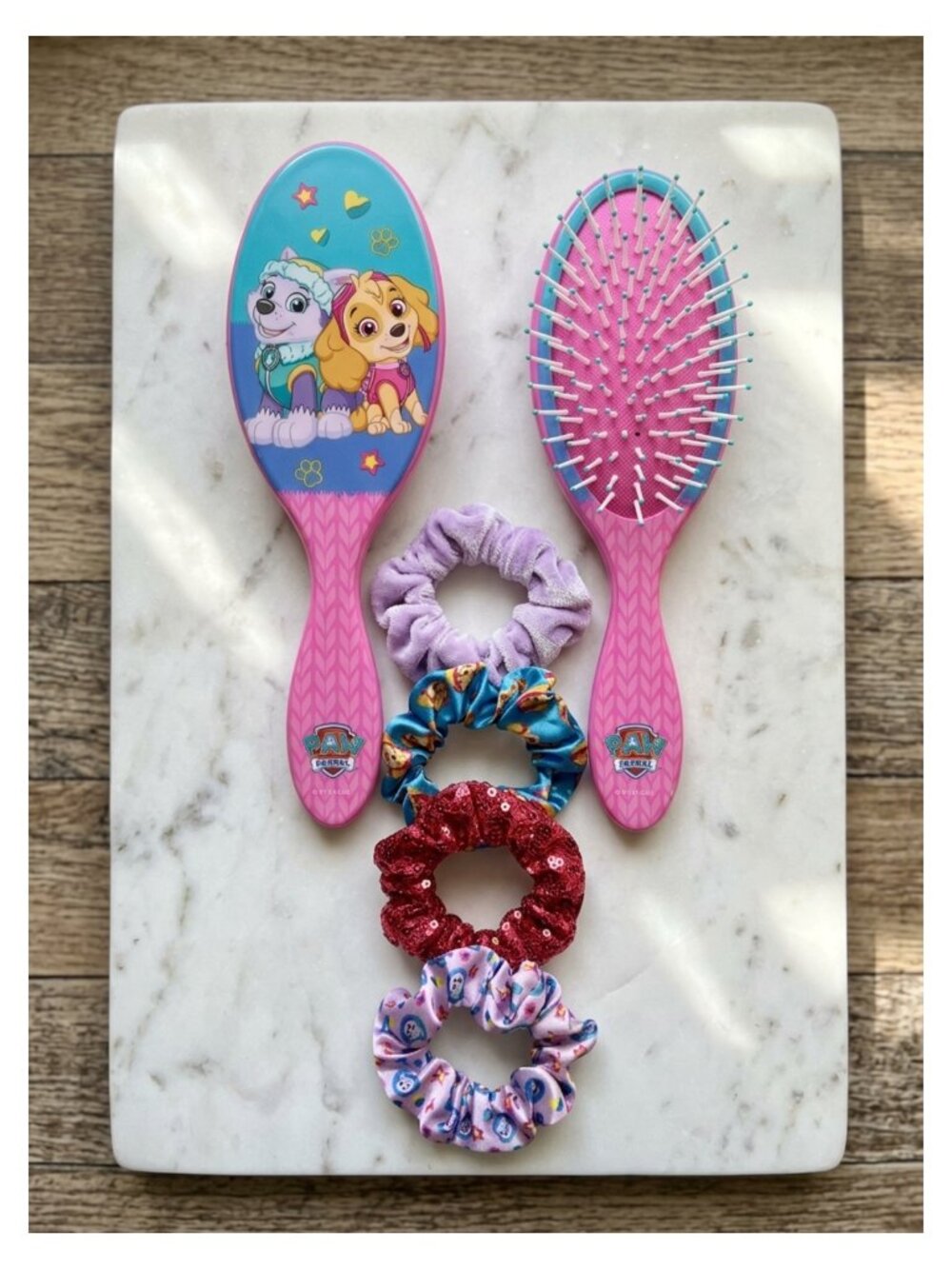 Paw Patrol Hair Accessories Set 9 inch Detangling Brush Scrunchies Hair Ties